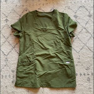 FIGS Dark Olive Casma Top